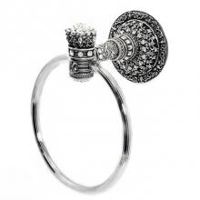 Carpe Diem Hardware 6429R-11 - Queen Elizabeth Full Swing Towel Reeded Ring w/ Swarovski Crystals
