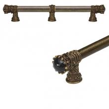 Carpe Diem Hardware 6927R-3 - King George 12'' O.C. Approx w/ 5/8'' Reeded Center Long Pull w/Semi-Precious