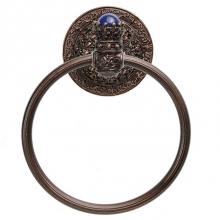 Carpe Diem Hardware 7021R-9 - King George Full Swing Towel Reeded Ring w/Semi-Precious Stones
