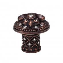 Carpe Diem Hardware 7609-27 - Versailles Large Round Knob Fleur De Lys Decorative Column Foot w/ Swarovski Crystals