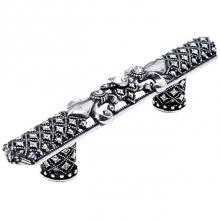 Carpe Diem Hardware 7640-2 - Versailles 6'' O.C. Large Pull Fleur De Lys w/ Swarovski Crystals And Decorative Column