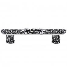 Carpe Diem Hardware 7635-3 - Versailles 4'' O.C. Small Pull Fleur De Lys w/ Swarovski Crystals And Decorative Column