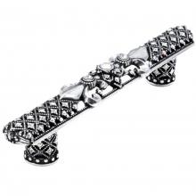 Carpe Diem Hardware 7638-22 - Versailles 5'' O.C. Large Pull Fleur De Lys w/ Swarovski Crystals And Decorative Column