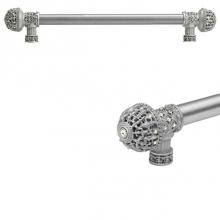Carpe Diem Hardware 7650R-12 - Versailles Fleur De Lys 22'' O.C. Approx Long Pull Large Finial w/ Swarovski Crystals w/