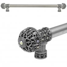 Carpe Diem Hardware 7650-0 - Versailles Fleur De Lys 22'' O.C. Approx Long Pull Large Finial w/ Swarovski Crystals w/