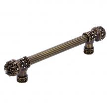 Carpe Diem Hardware 7653-11 - Versailles Fleur De Lys 6'' O.C. Approx Long Pull Small Finial w/ Swarovski Crystals w/