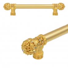 Carpe Diem Hardware 7654-22 - Versailles Fleur De Lys 9'' O.C. Approx Long Pull Small Finial w/ Swarovski Crystals w/