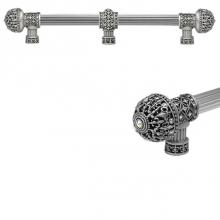 Carpe Diem Hardware 7662-3 - Versailles Fleur De Lys 12'' O.C.Approx Long Pull Large Finial w/ Swarovski Crystals w/