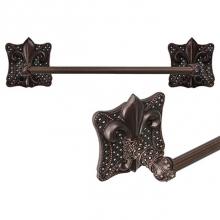 Carpe Diem Hardware 7710R-3 - Versailles 16'' O.C. Approx Towel Bar w/Swarovski Crystals w/ 5/8'' Reeded Cen