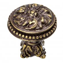 Carpe Diem Hardware 851-3 - Acanthus & Beaded Large Knob w/ Column Base Rosette Style