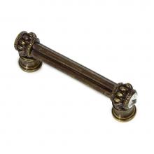 Carpe Diem Hardware 861B-3 - Cache Double 3'' O.C. Pull w/ Flared Foot w/ 2 Rivoli Swarovski Crystals