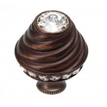 Carpe Diem Hardware 864B-0 - Cache Medium Round Knob w/ Flared Foot w/ 19 Rivoli Swarovski Crystals