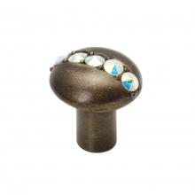 Carpe Diem Hardware 874-3 - Cache Round Knob w/ Center Of 5 Rivoli Swarovski Crystals