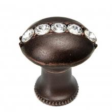 Carpe Diem Hardware 874B-9 - Cache Round Knob w/ Flared Foot w/ Center Of 5 Rivoli Swarovski Crystals