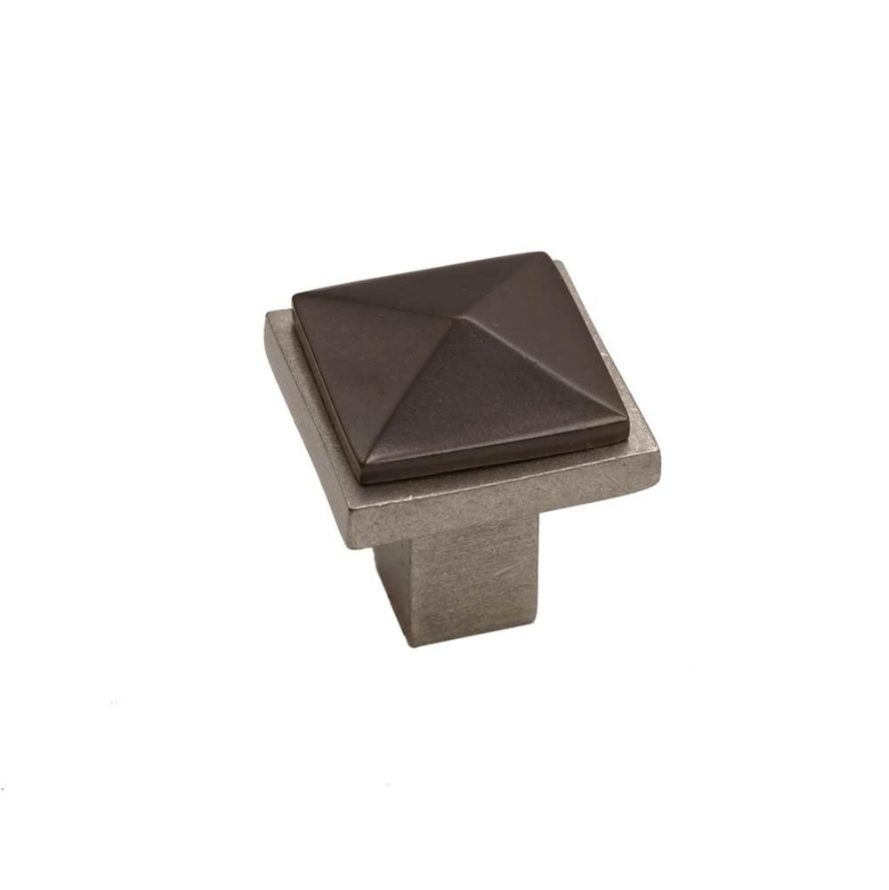 Contemporary Square Pyramid Knob, Platinum Espresso
