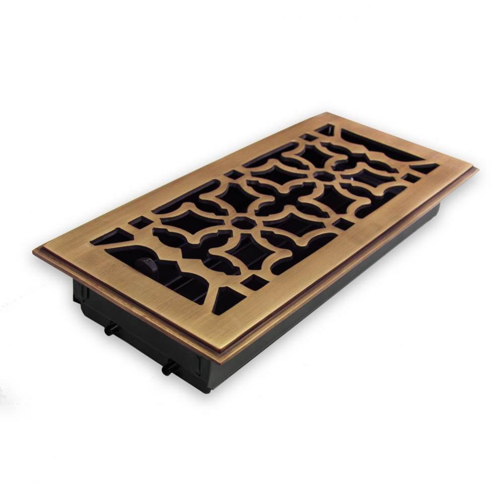 Cast Brass Vent - Any Style/Finish - 4'' x 10'', Antique Brass