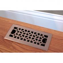 Coastal Bronze 01-412-C-15 - Cast Brass Vent - Any Style/Finish - 4'' x 12'', Brushed Nickel