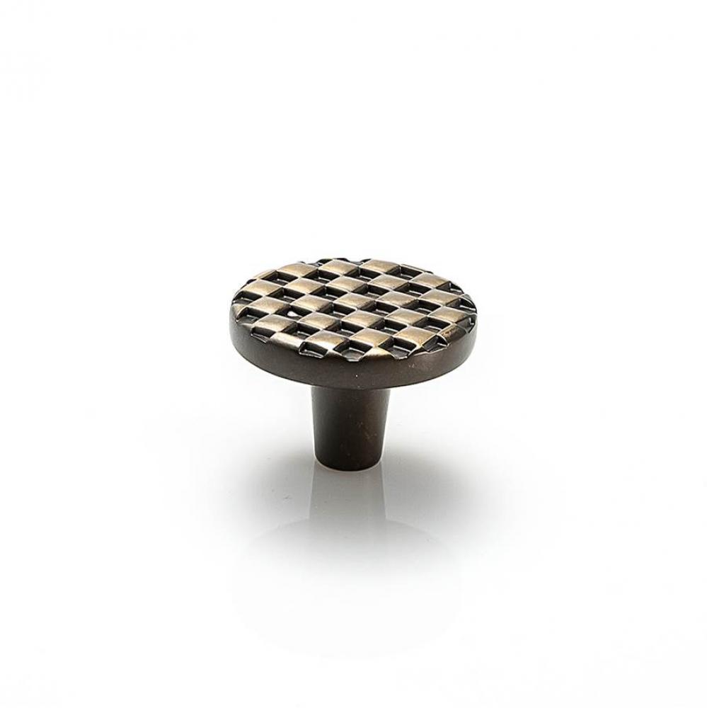 Argyle Round Knob 1 1/2 Inch - Antique Brass