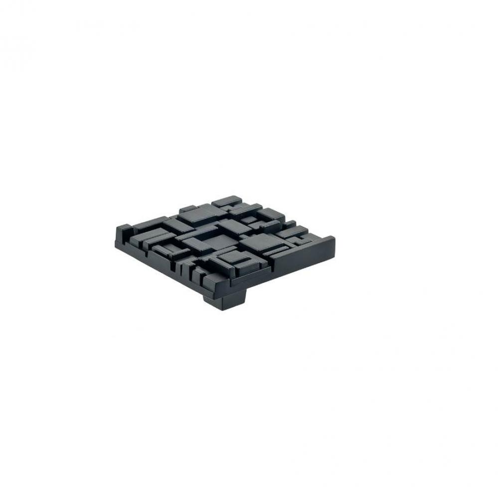 Offset Square Knob 2 1/2 Inch - Black Matte
