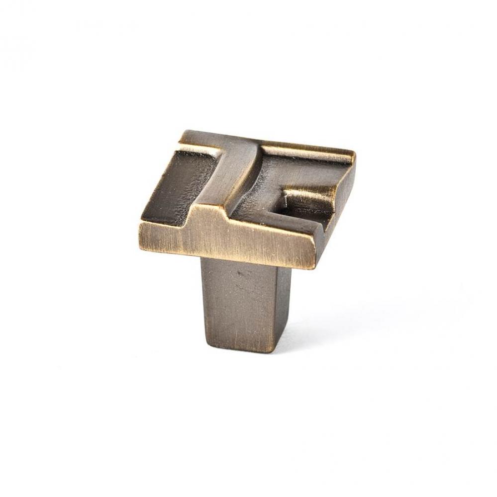 Rio Small Knob 7/8 Inch - Antique Brass