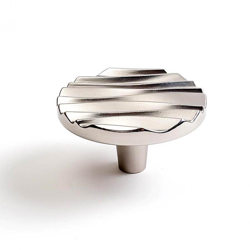 Wave Large Round Knob 2 1/4 Inch - Satin Nickel