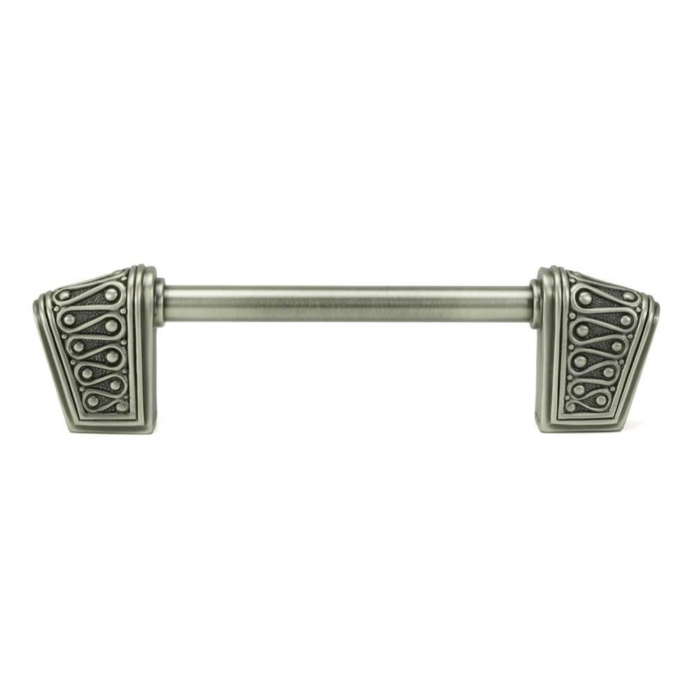 Rivoli 4'' CC Knob-Pull; Antique Nickel Plate