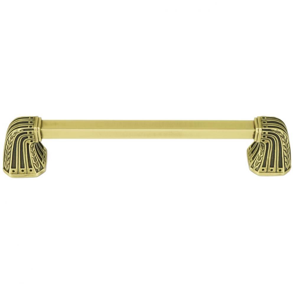 Saville 6'' CC Pull; Burnish Brass Plate
