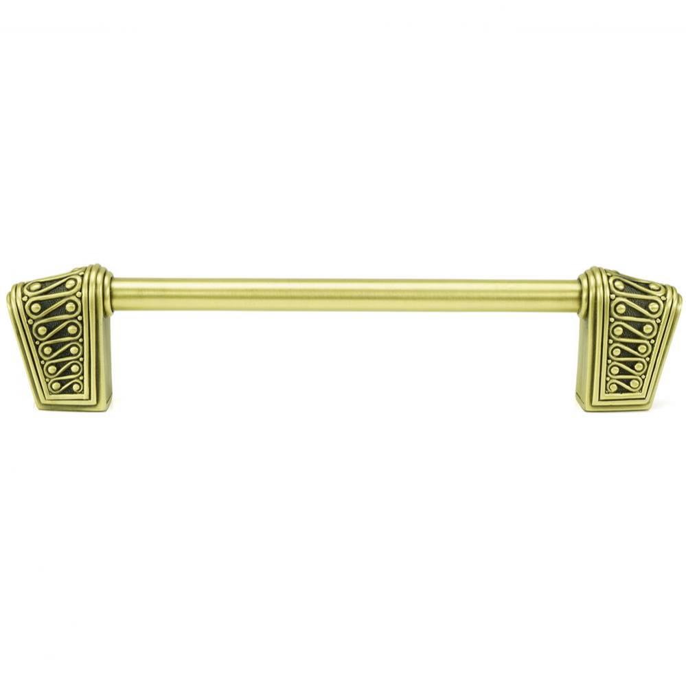 Rivoli 6'' CC Pull; Burnish Brass Plate