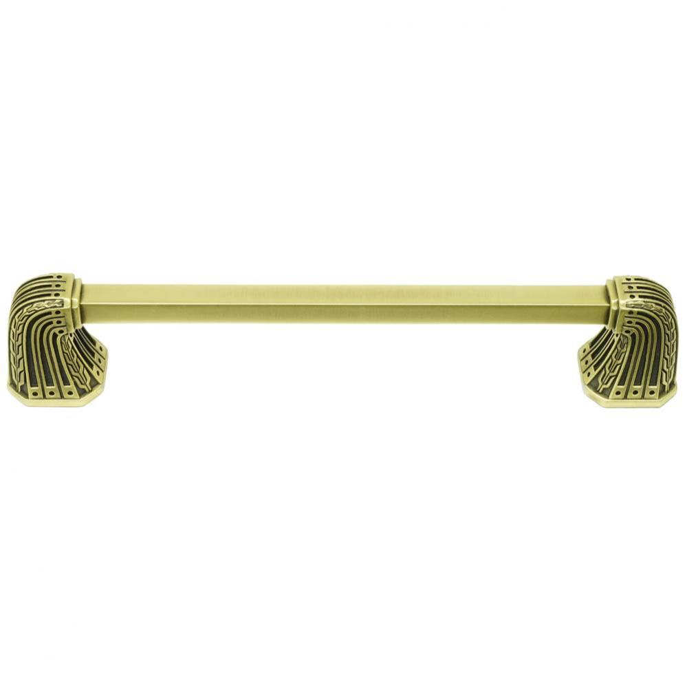 Saville 6'' CC Pull; Burnish Brass Plate