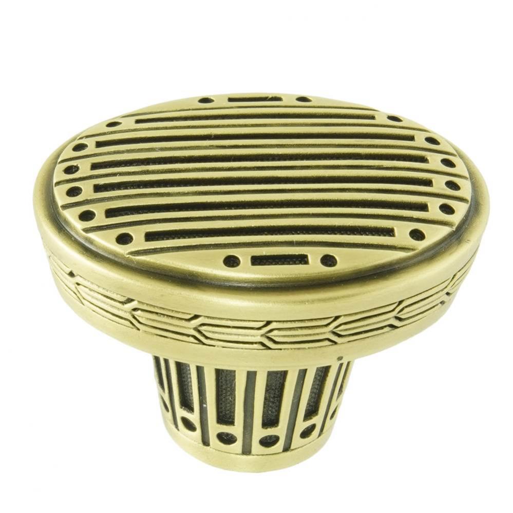 Saville Knob; Burnish Brass Plate