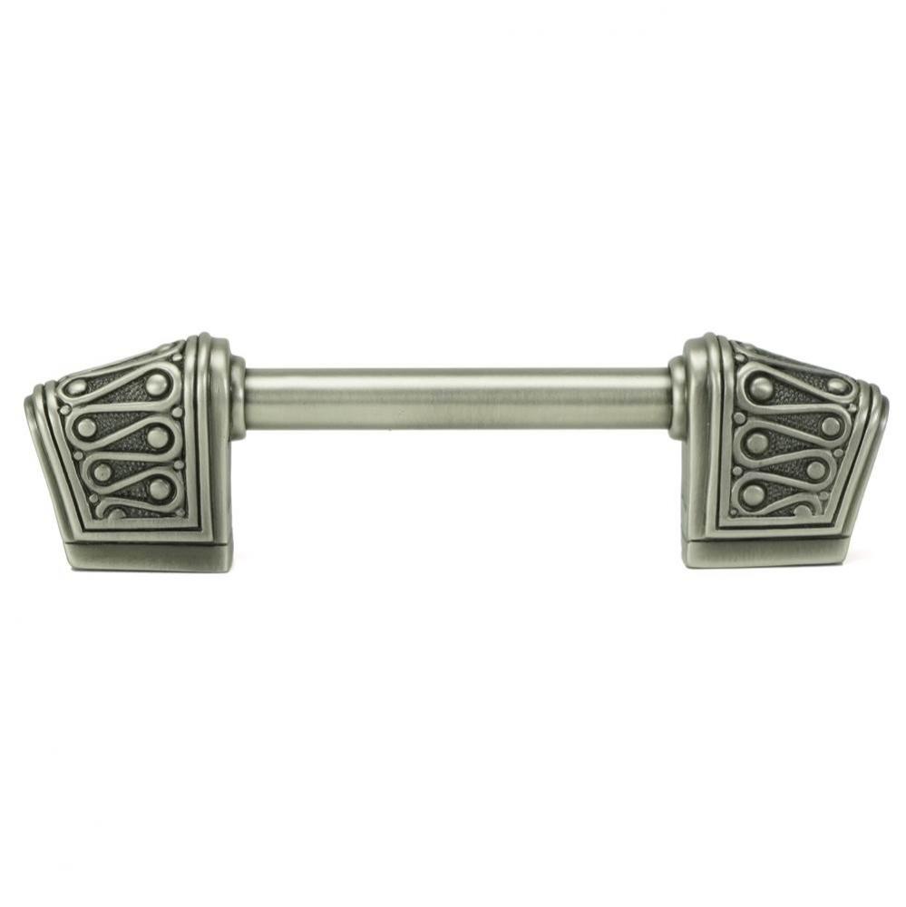 Rivoli 3'' CC Knob-Pull; Antique Nickel Plate