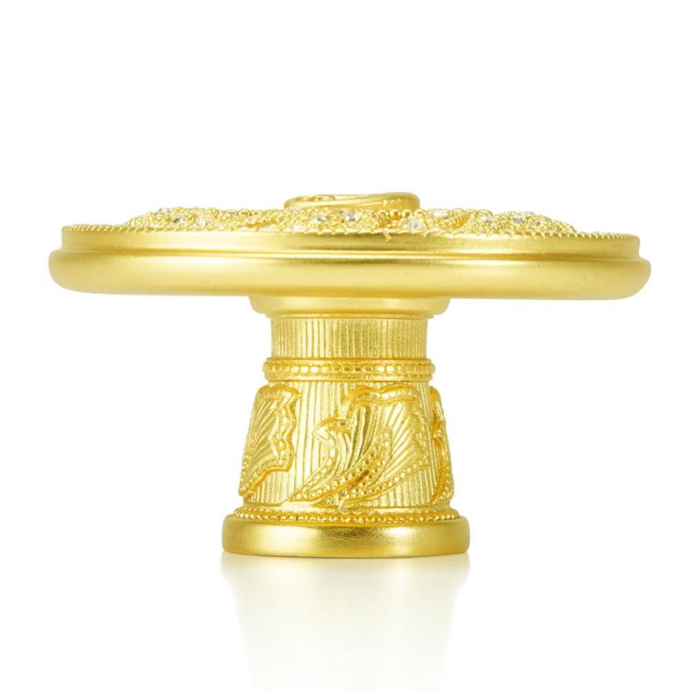 Evening Dress 5 Initial G Knob; Clear Crystal Satin Gold Finish