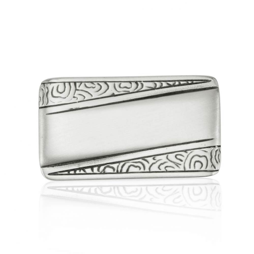 Chester Rectangle Knob; Matte Silver Finish
