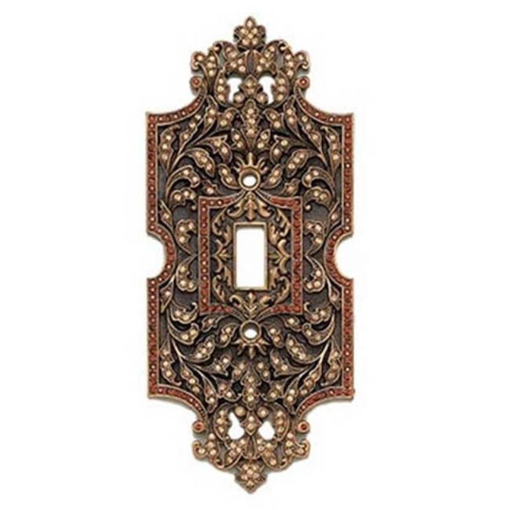 SINGLE TOGGLE SWITCH PLATE; CLEAR CRYSTAL