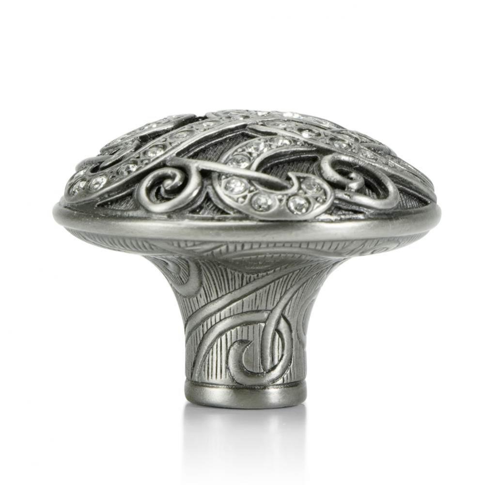 Belmont Knob; Clear Crystal Antique Nickel Finish