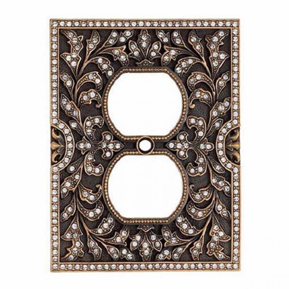 DBL OUTLET SWITCH COVER; CLEAR CRYSTAL