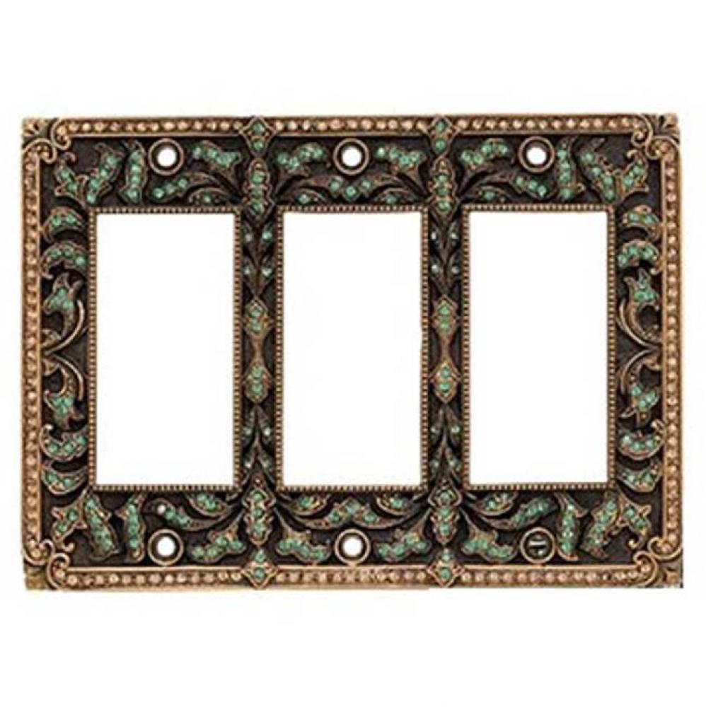 TRIPLE GFI SWITCH COVER; CLEAR CRYSTAL