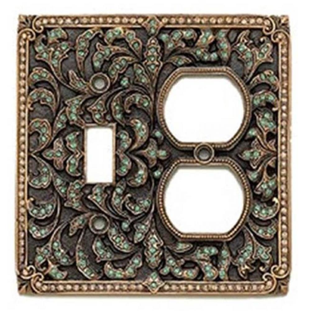 DBL. OUTLET/SINGLE TOGGLE; CLEAR CRYSTAL