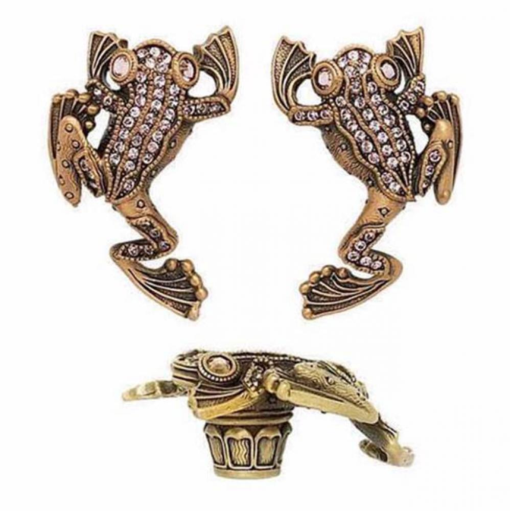 TREE FROG KNOB; CLEAR CRYSTAL; RT & LEFT