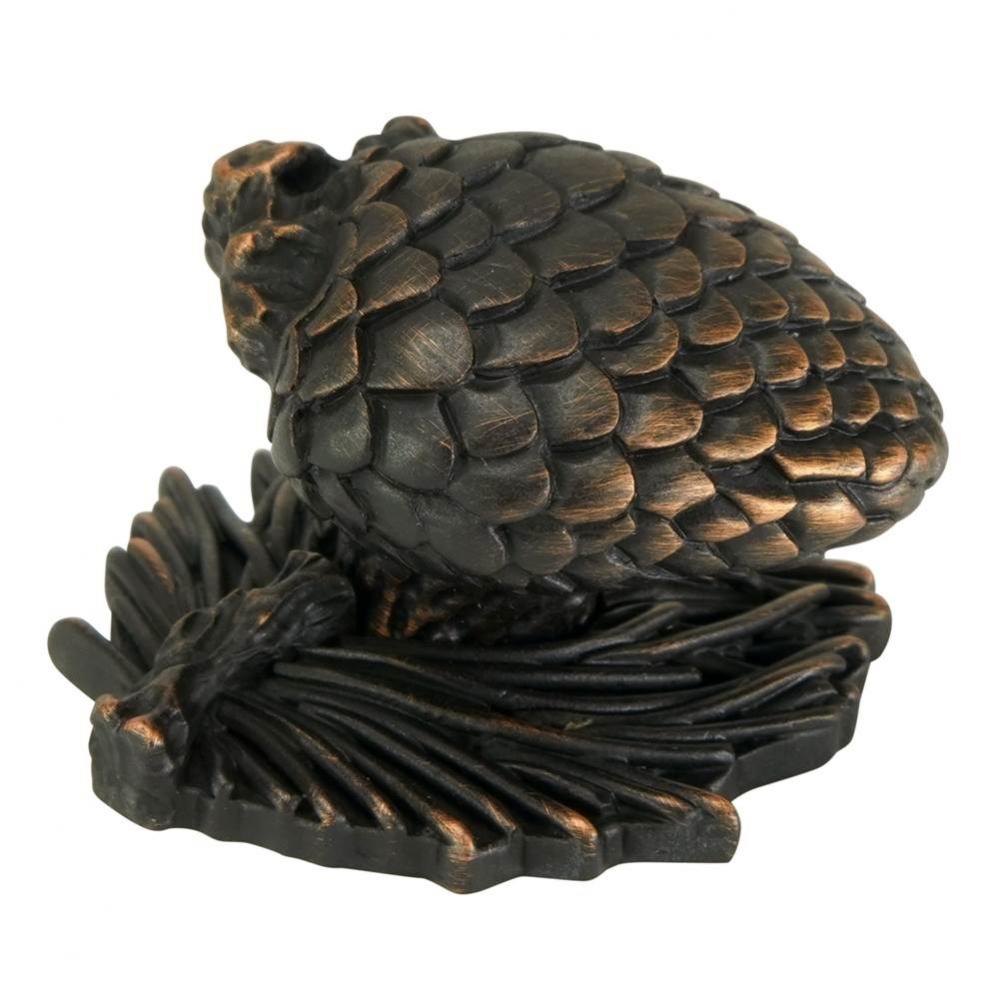 Edgar Berebi Arts and Craft Pinecone Knob In Oiled Bronze Plate