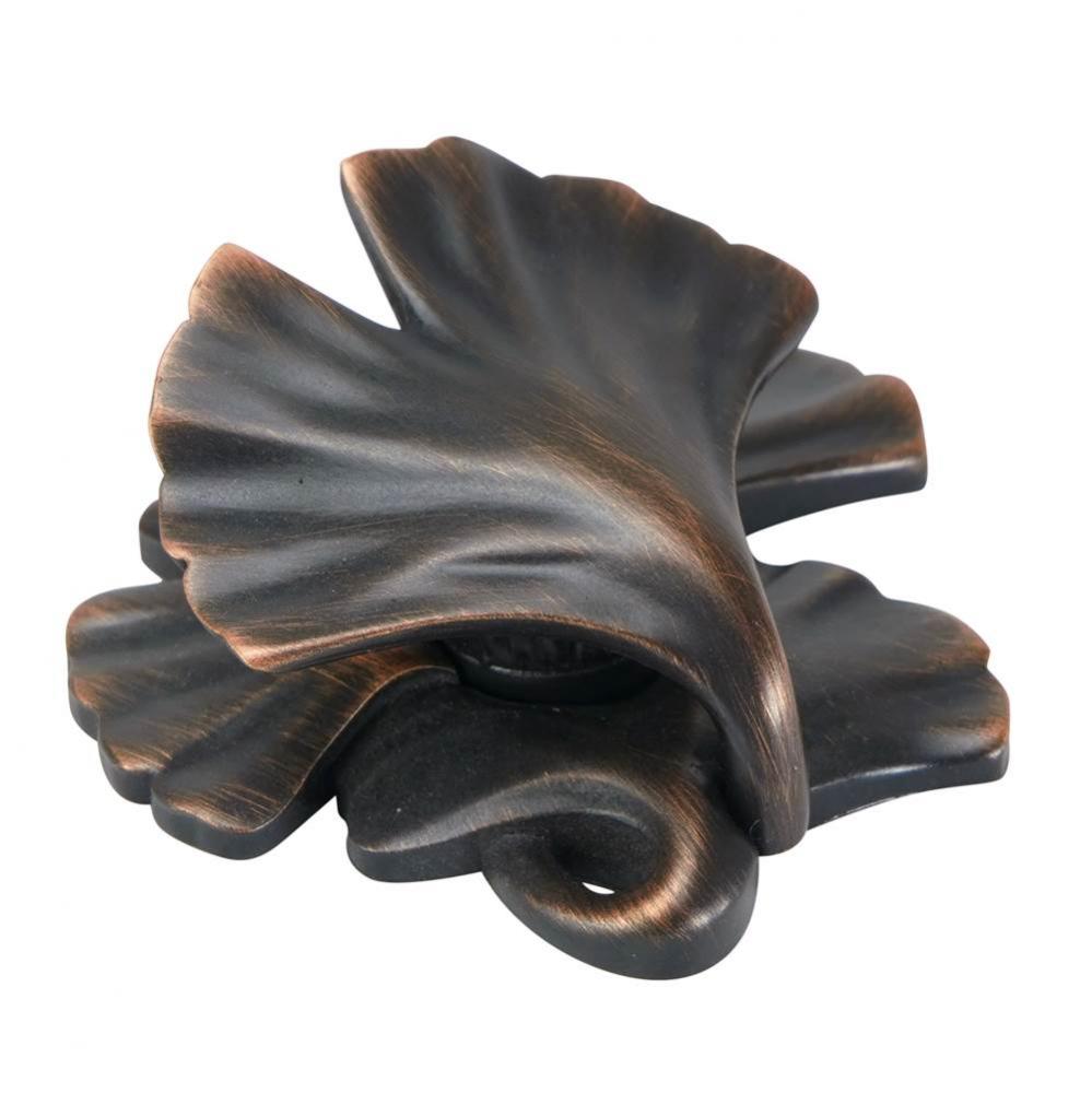 Arts and Craft Ginkgo Knob In Oil Rub Bronze Plate