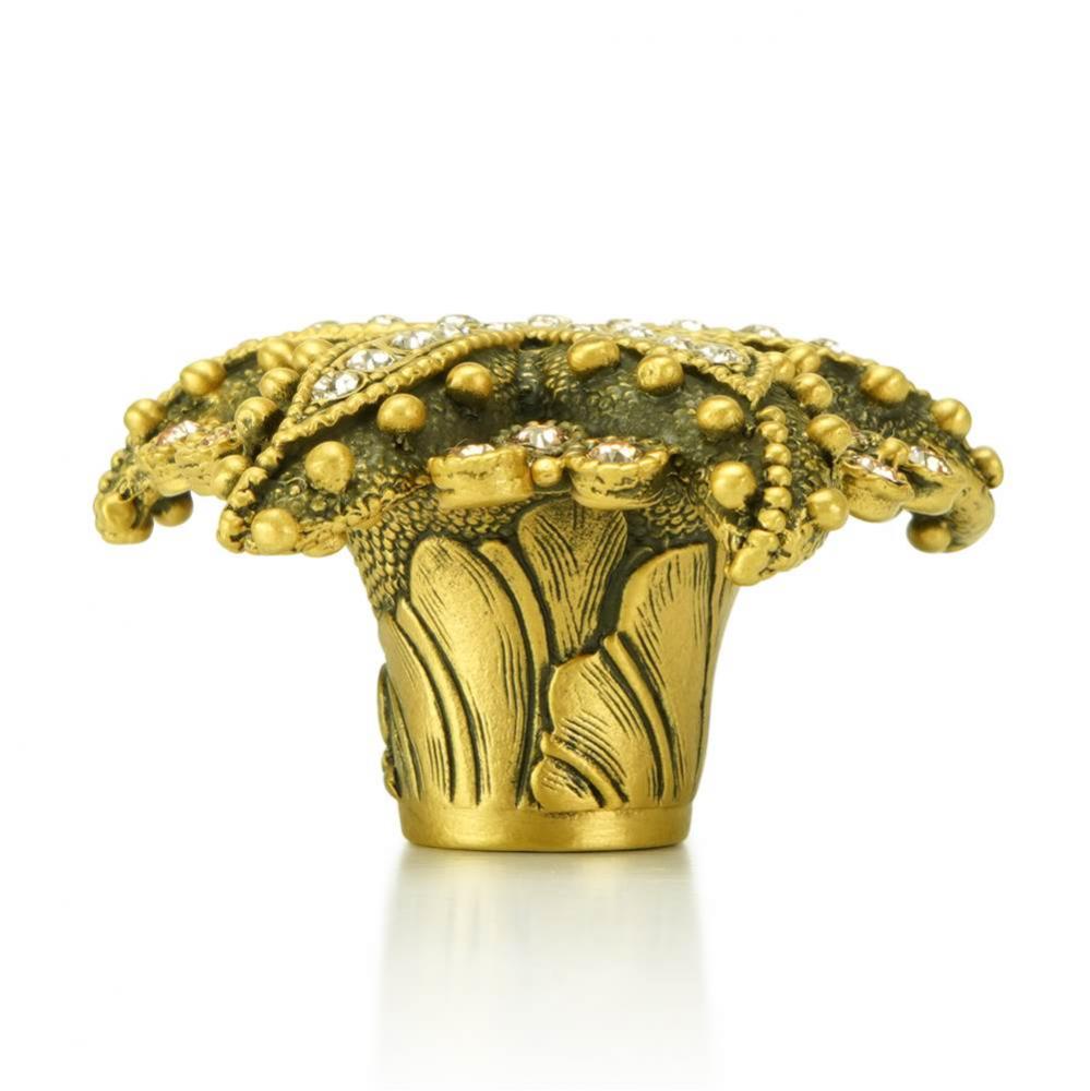 Seaside Knob; Lt. Peach and Silk Crystal Museum Gold Finish