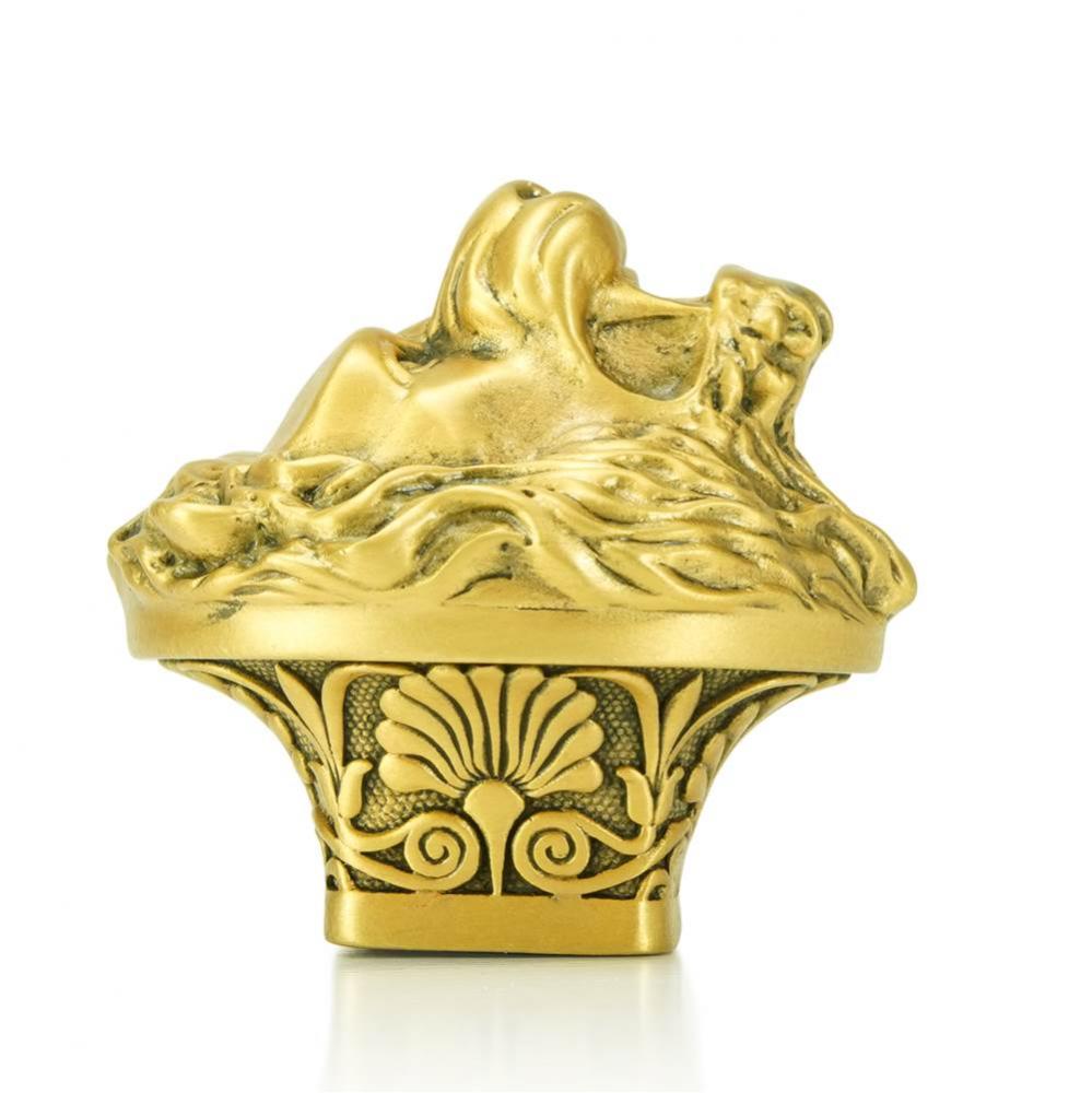 Lion In Winter Knob Florentine Gold Finish