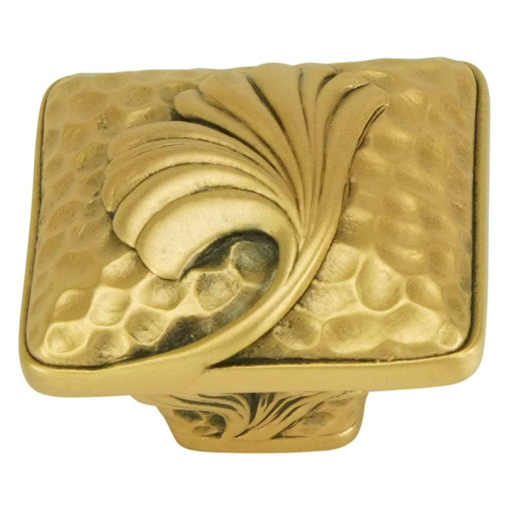 Edgar Berebi Arts and Craft Ginkgo Knob In Antique Nickel Plate