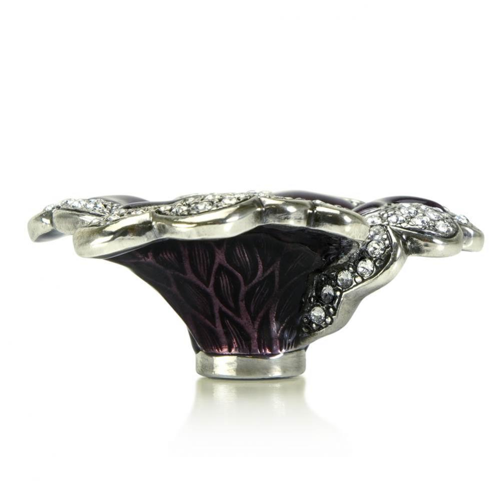 Chartres Knob Red Mahogany With Clear Crystal Burnish Silver Finish