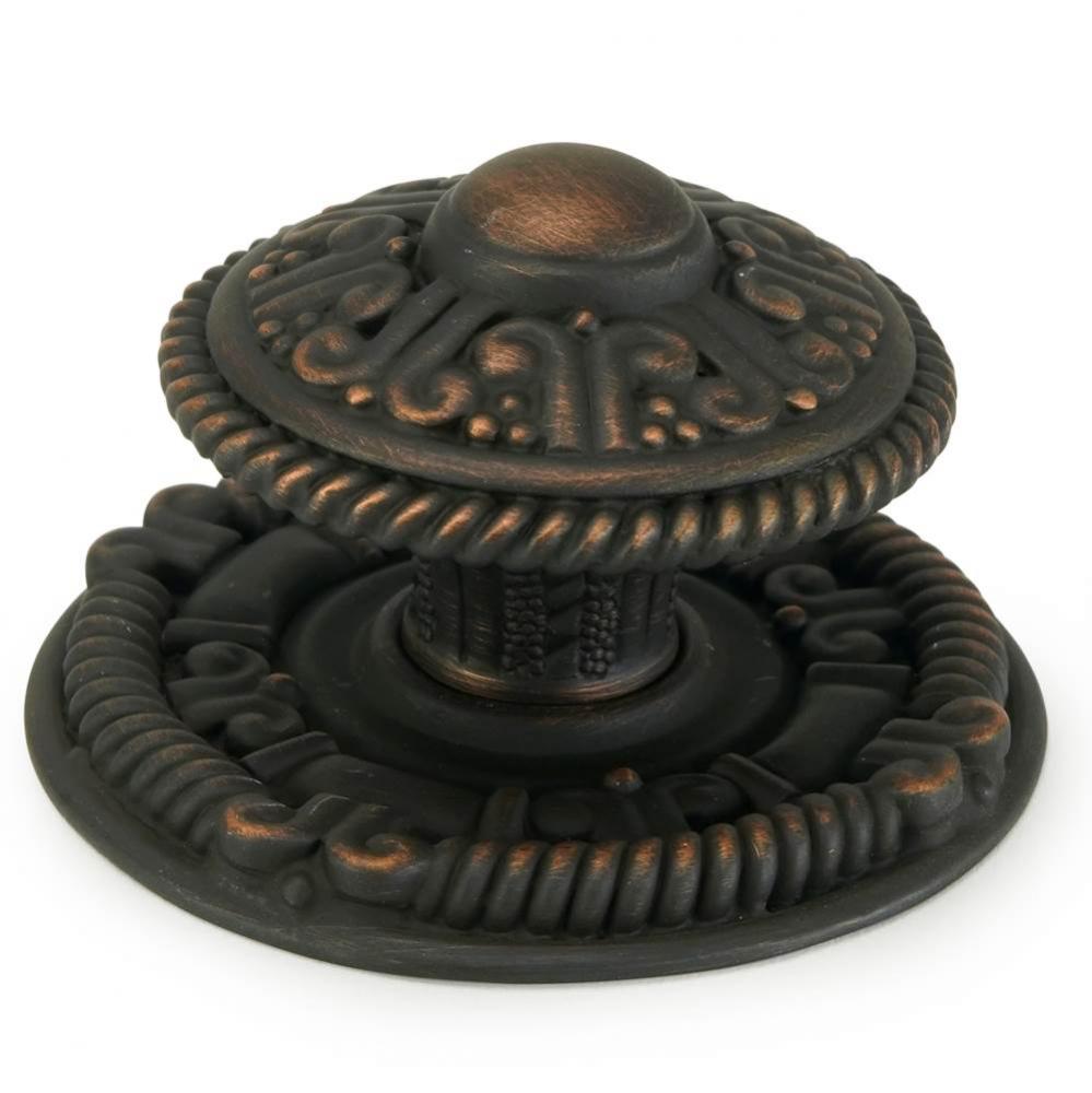 Americana Knob W/ Matching Back Plate In Oiled Bronze Plate