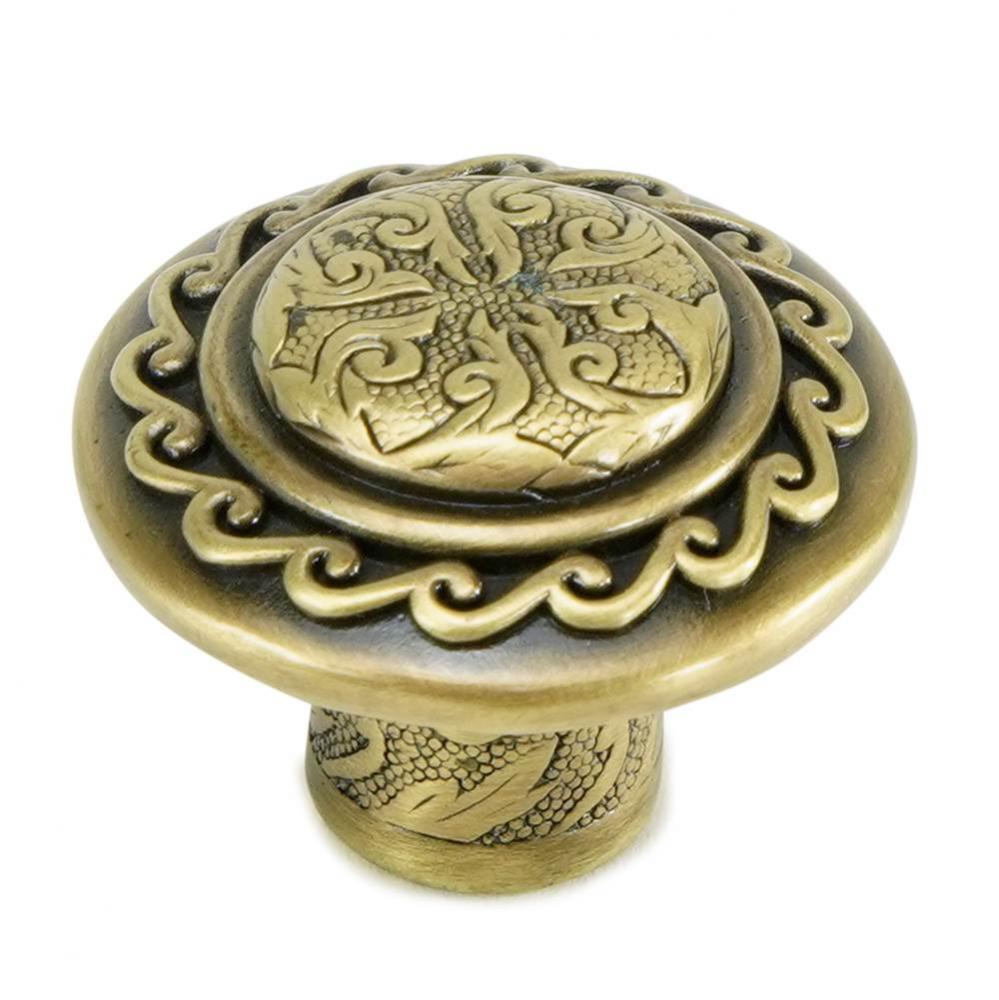 Americana Knob; Burnished Brass Finish