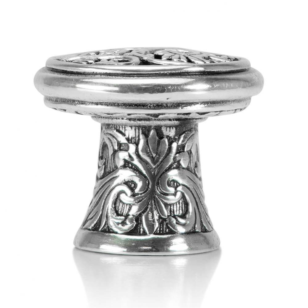 Glendale Court Knob Burnish Silver Finish