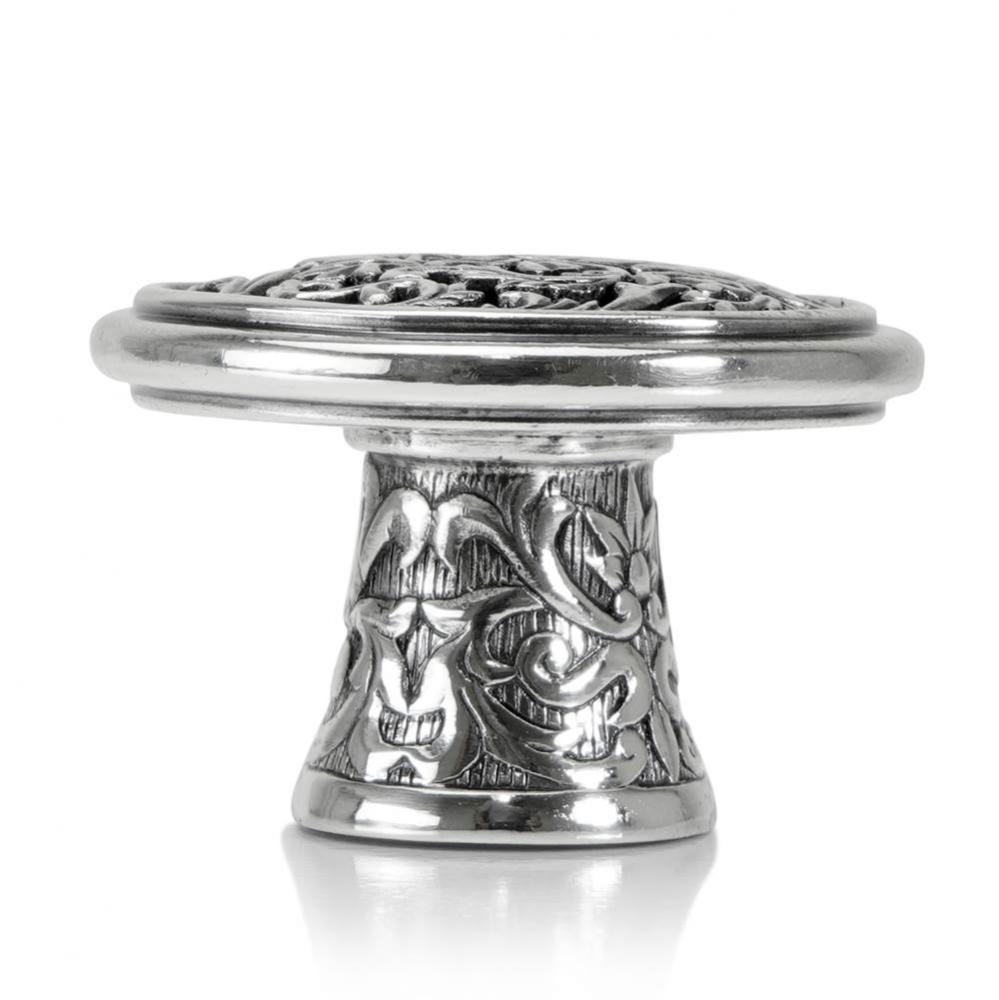 Glendale Court Knob Burnish Silver Finish