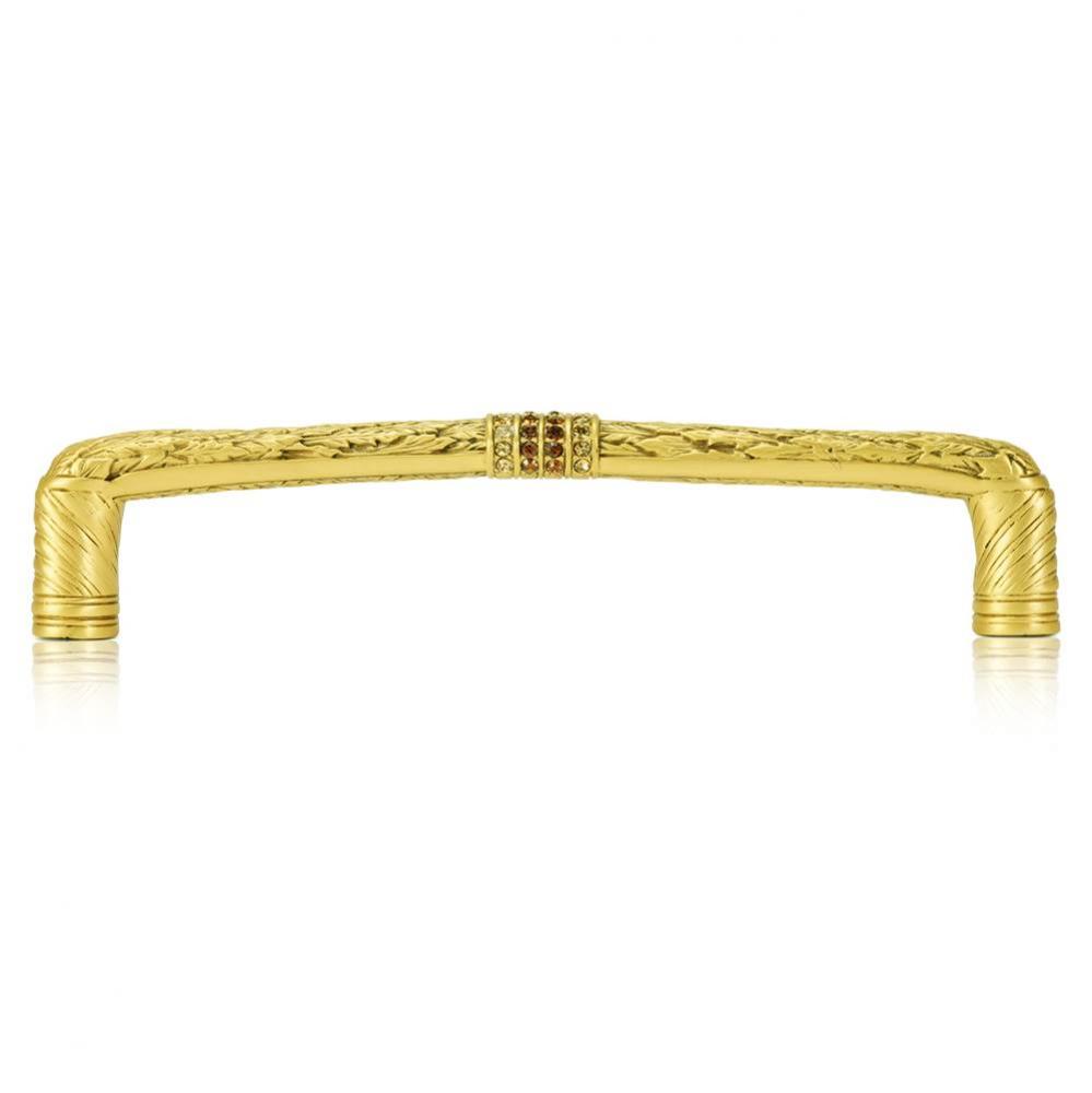 5'' C To C Nantucket Jewel Pull; Smoke and Lt. Colorado Crystal Museum Gold Finish